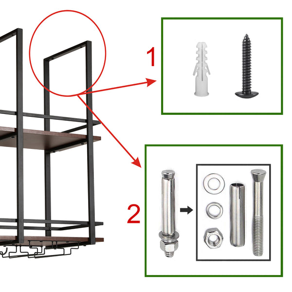 Estante para vino Hubro Negro/Aspecto nogal [en.casa]