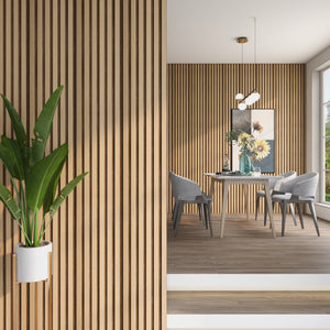 Set de paneles de pared 3D Borger 195x30 cm - Efecto Roble Claro [NEU.HOLZ]