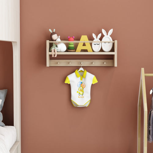 Perchero infantil Sundeved natural de madera maciza [en.casa]