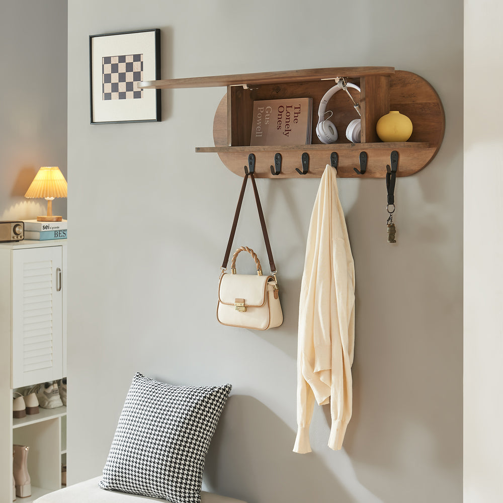 Perchero de pared Vilkön con compartimento de almacenamiento [en.casa]