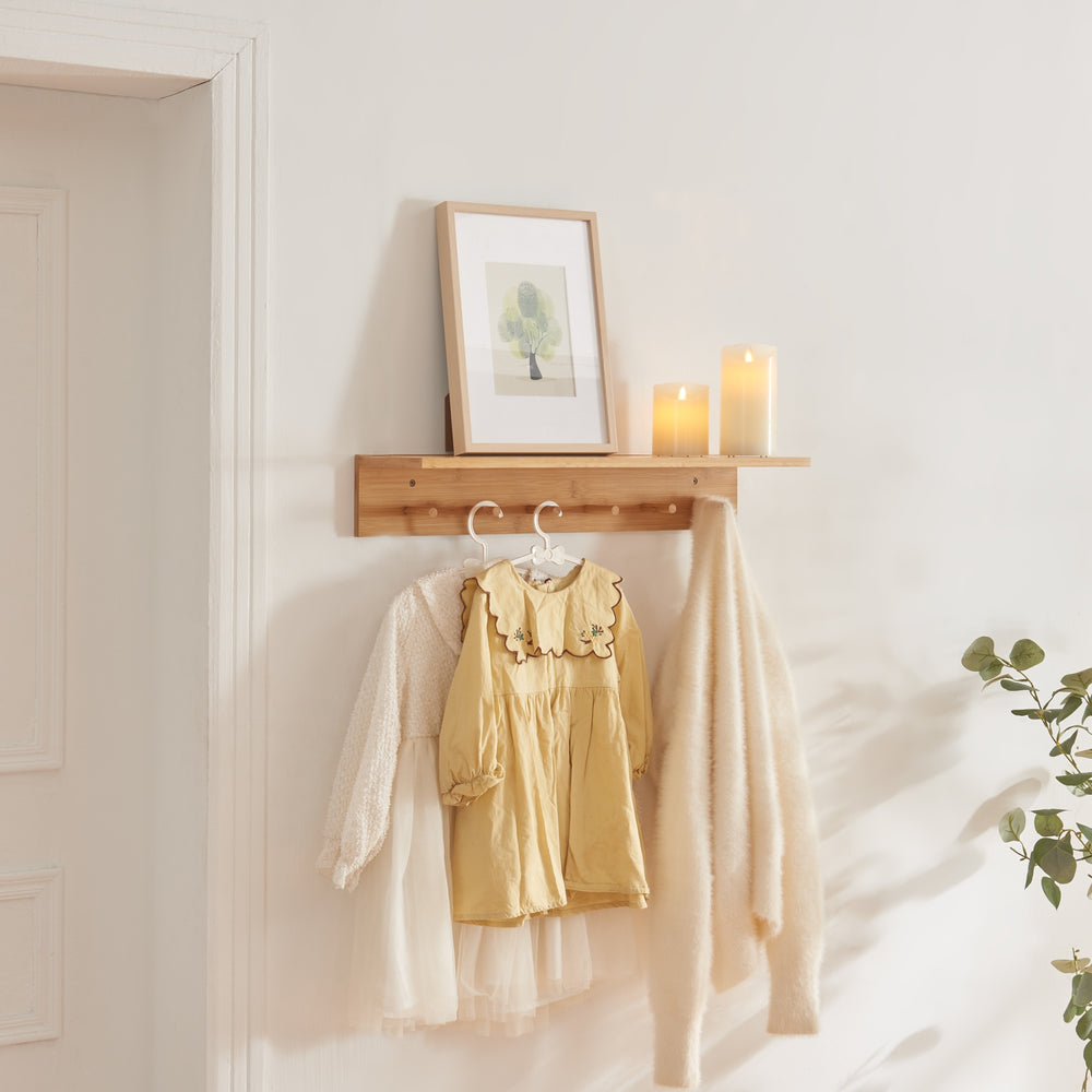 Perchero de pared Fjord bambú [en.casa] - premiumXL