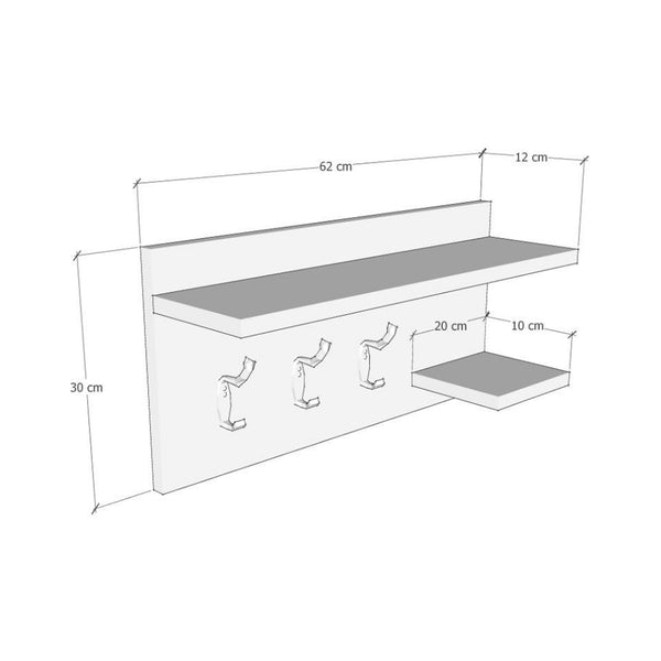 Perchero de pared Ånge con 3 ganchos [en.casa]