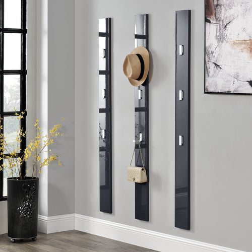 Perchero de pared Hansnes con 3 ganchos abatibles 165 cm varios colores [en.casa]