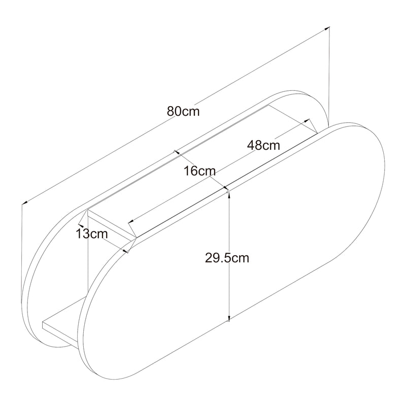 Esquema acotado Perchero de pared Vilkön con compartimento de almacenamiento [en.casa]