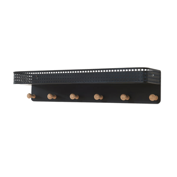 Perchero de pared con estante Jäller [en.casa]