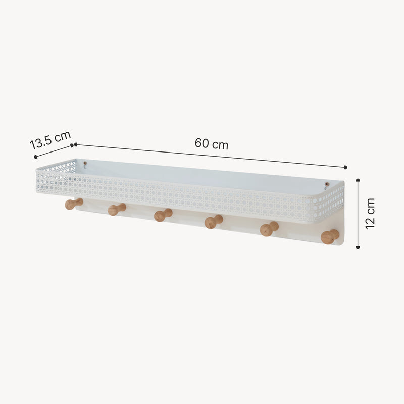 Esquema acotado Perchero de pared con estante Jäller [en.casa]
