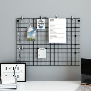 Rejilla de pared Sæby metal 75 x 55 cm negro [en.casa] - premiumXL