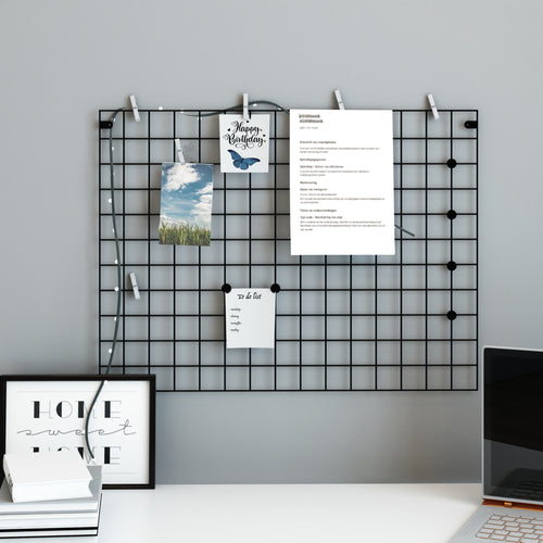 Rejilla de pared Sæby metal 75 x 55 cm negro [en.casa] - premiumXL