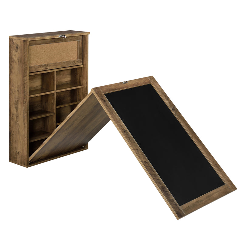 Esquema acotado Mesa abatible de pared Kläppen con estantería en varios colores [en.casa]