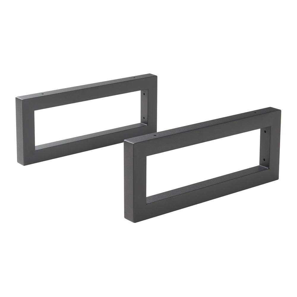 Consola de pared juego de 2 Hawangen acero negro [en.casa]