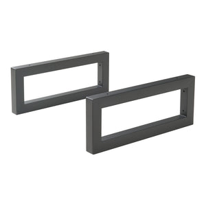 Consola de pared juego de 2 Hawangen acero negro [en.casa]