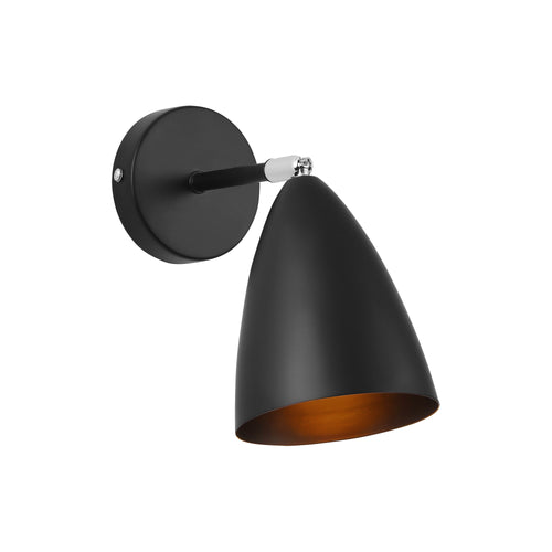 Lámpara de pared Akranes 1x E14 Ø12x22 cm Negro lux.pro