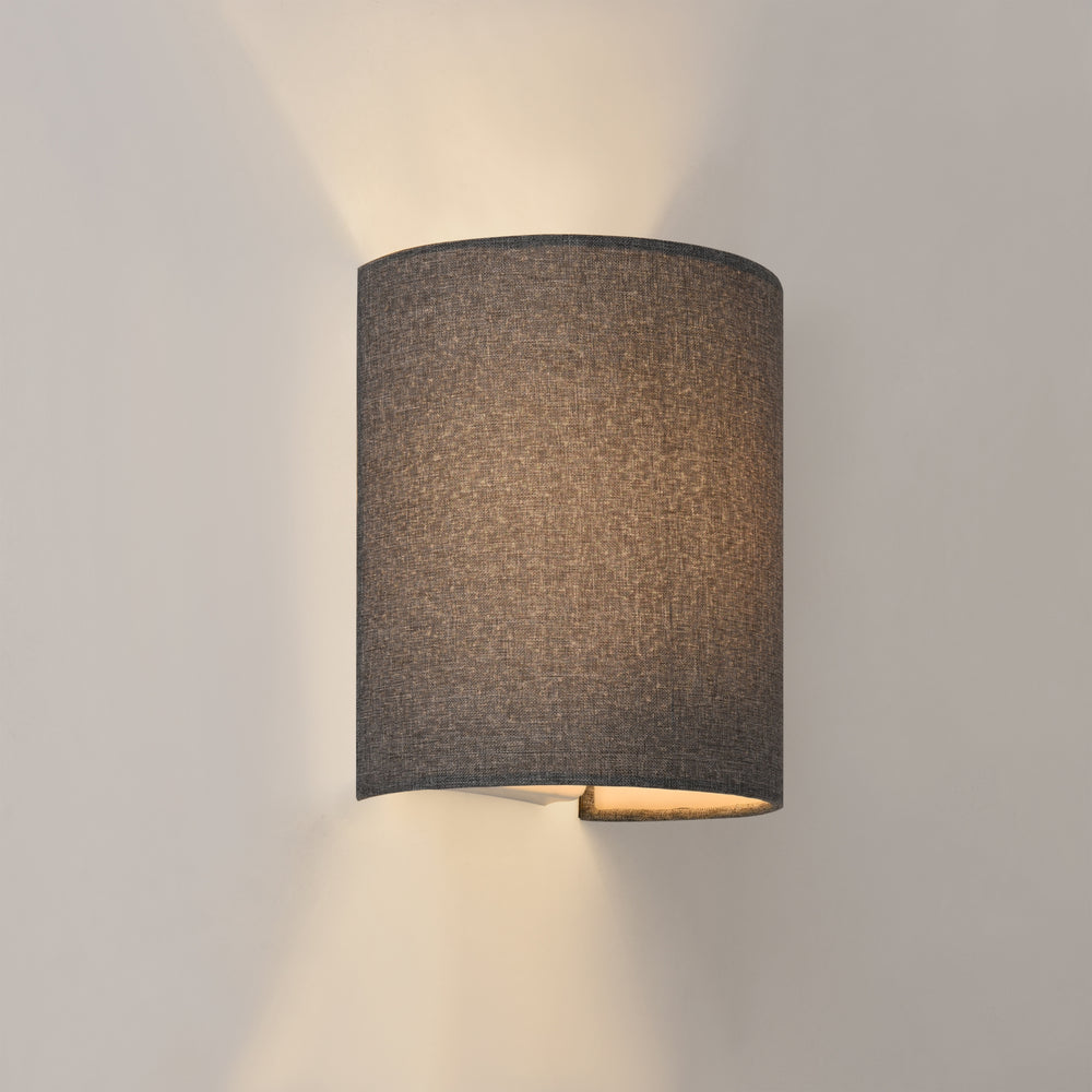 Aplique de pared Bruselas 1x E27 semicircular 20 x 17,5 x 13 cm de lino lux.pro - premiumXL