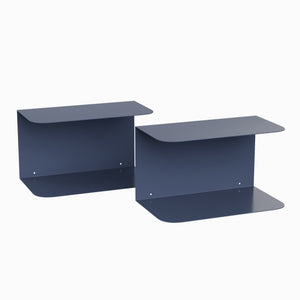 Mesita de noche flotante Notodden de 2 niveles acero 40x23x23cm - [en.casa]