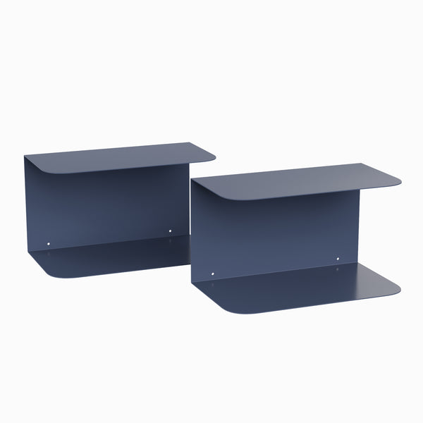 Mesita de noche flotante Notodden de 2 niveles acero 40x23x23cm - [en.casa]