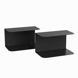 Mesita de noche flotante Notodden de 2 niveles acero 40x23x23cm - [en.casa]