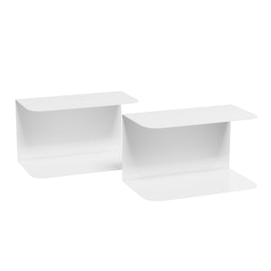 Mesita de noche flotante Notodden de 2 niveles acero 40x23x23cm - [en.casa]