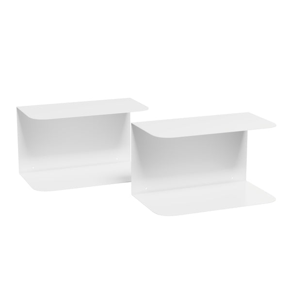 Mesita de noche flotante Notodden de 2 niveles acero 40x23x23cm - [en.casa]