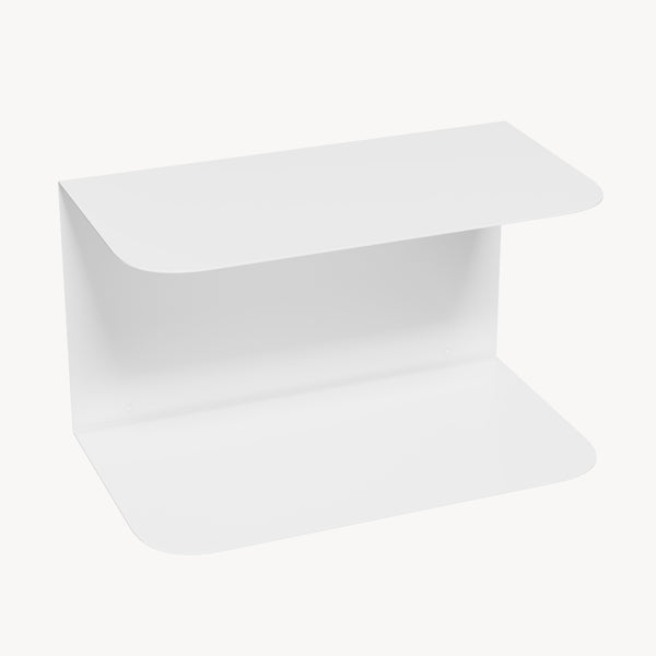Mesita de noche flotante Notodden de 2 niveles acero 40x23x23cm - [en.casa]