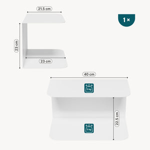 Mesita de noche flotante Notodden de 2 niveles acero 40x23x23cm - [en.casa]
