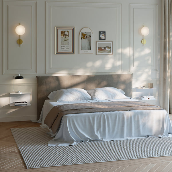 Mesita de noche flotante Notodden de 2 niveles acero 40x23x23cm - [en.casa]
