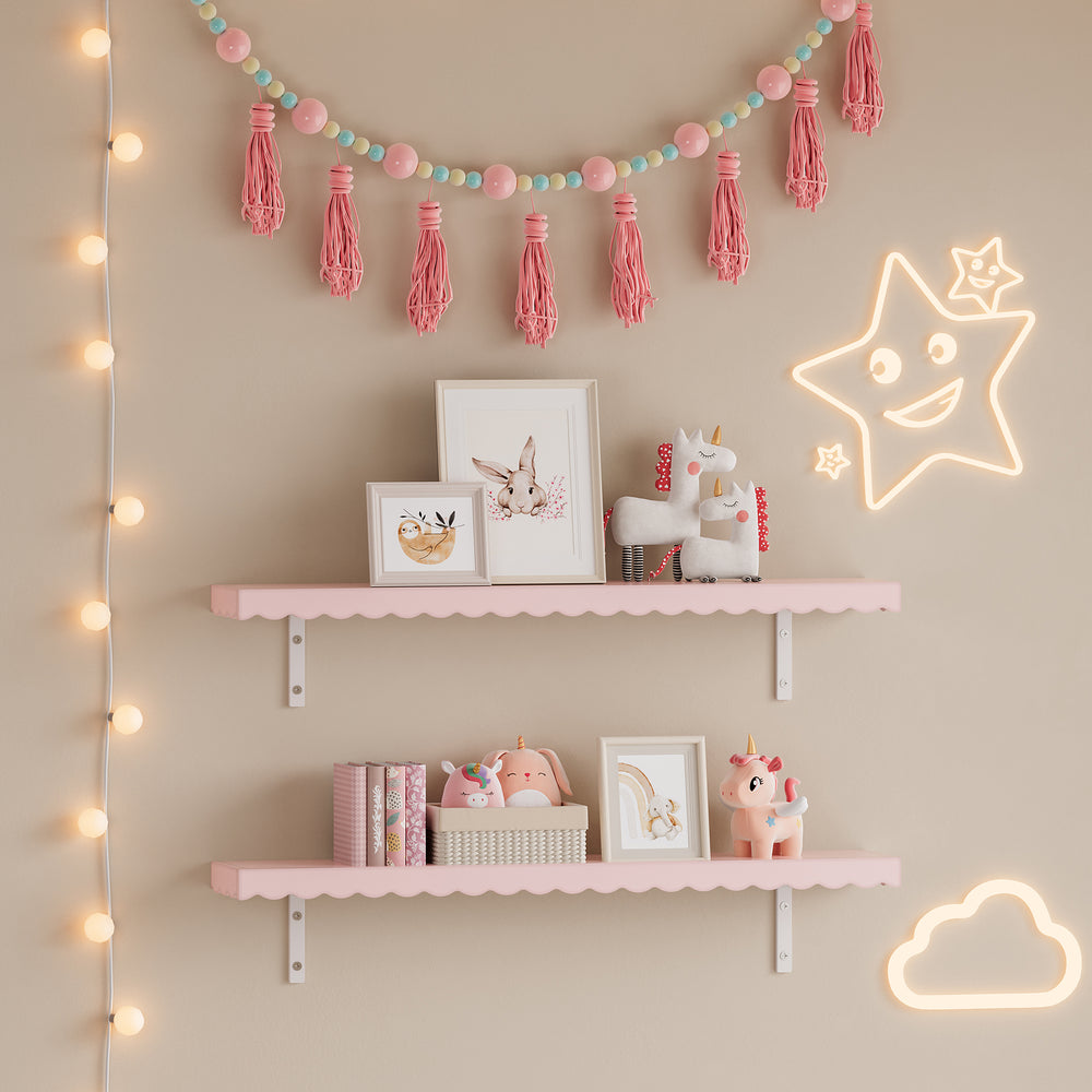 Infantil - Estante de pared juego de 2 Vestnes 80x17x4 cm Cotton Candy [en.casa] - premiumXL