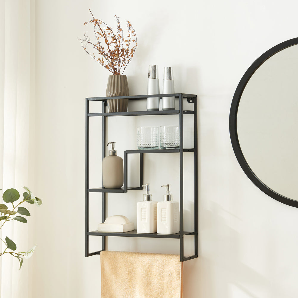 Estantería de pared Uurainen 60x40x13 cm Negro [en.casa]