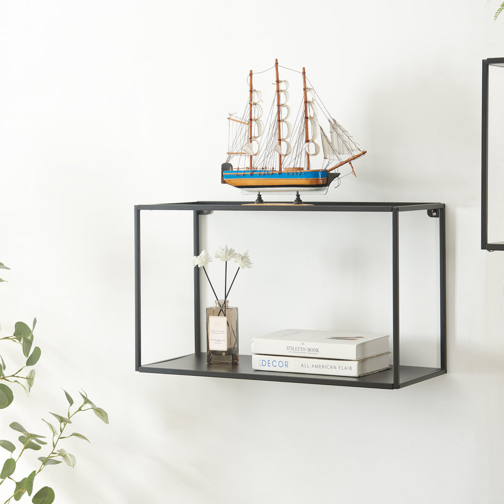 Estante de pared Notodden negro acero [en.casa] - premiumXL