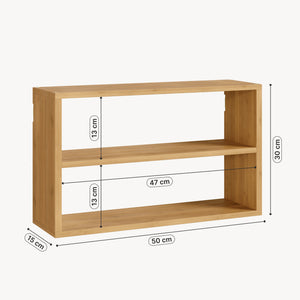 Estantería de pared Gol de 3 niveles para cocina baño bambú 50 x 15 x 30 cm - Natural [en.casa]