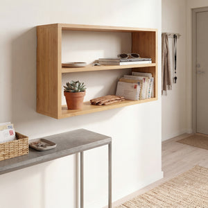 Estantería de pared Gol de 3 niveles para cocina baño bambú 50 x 15 x 30 cm - Natural [en.casa]