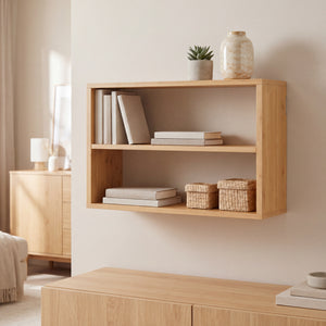 Estantería de pared Gol de 3 niveles para cocina baño bambú 50 x 15 x 30 cm - Natural [en.casa]