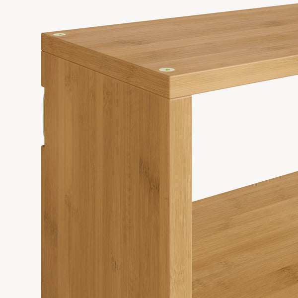 Estantería de pared Gol de 3 niveles para cocina baño bambú 50 x 15 x 30 cm - Natural [en.casa]