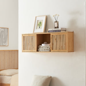 Estante de pared Ypäjä 93x20x33 cm bambú [en.casa] - premiumXL