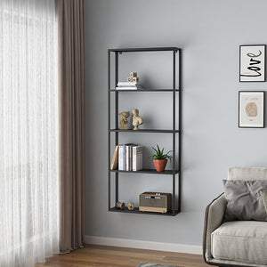 Estante de pared Jämijärvi negro, mate [en.casa] - premiumXL