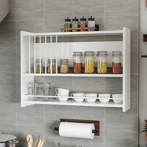 Estante de pared Helsingør con 3 estantes blanco [en.casa] - premiumXL