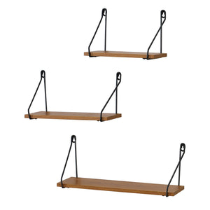 Estante de pared Randers 3 piezas varios tamaños tono de madera oscuro en.casa - premiumXL