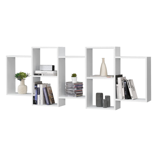 Estante de pared Jessheim 161x18x65 cm blanco en.casa - premiumXL