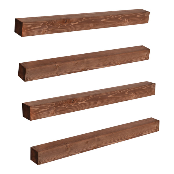 Estantería de pared Munkebo de madera de pino, teñida en varios tamaños [en.casa]