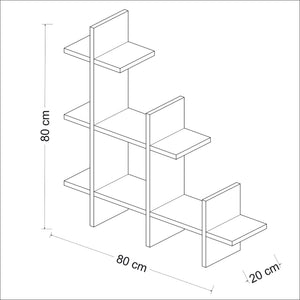 Estantería de pared Christiansfeld 80 x 80 x 20 cm hasta aprox. 5 kg en varios colores [en.casa]