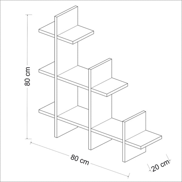 Estantería de pared Christiansfeld 80 x 80 x 20 cm hasta aprox. 5 kg en varios colores [en.casa]