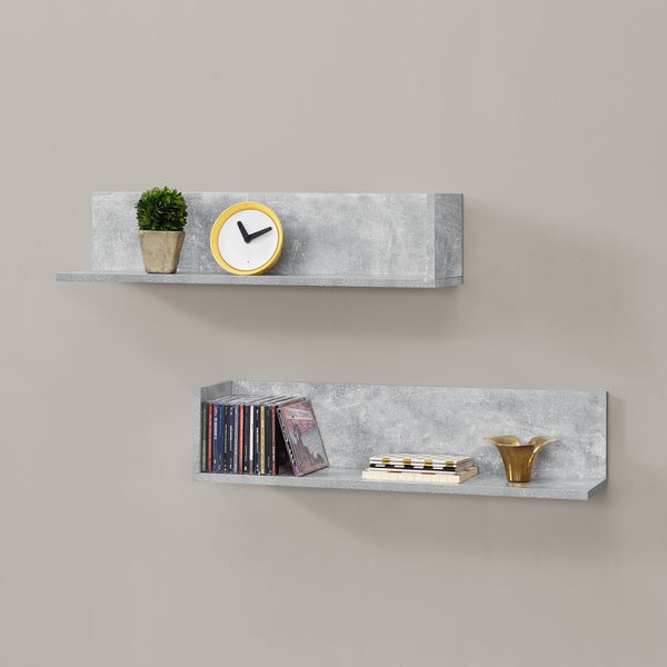 Estantería de pared Elverum 75 x 16,5 x 16,5 cm Juego de 2 unidades varios colores en.casa