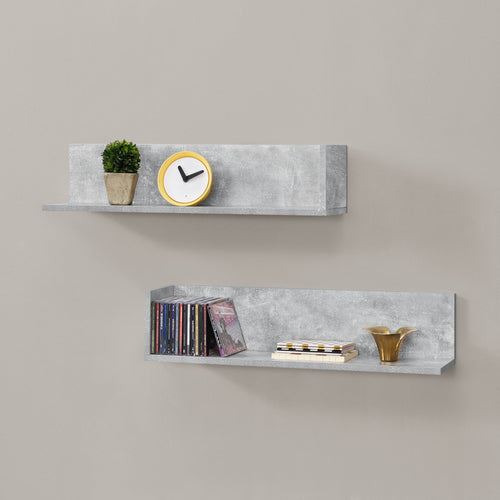 Estantería de pared Elverum 75 x 16,5 x 16,5 cm Juego de 2 unidades varios colores en.casa