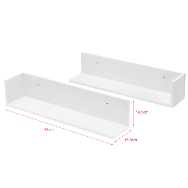 Estantería de pared Elverum 75 x 16,5 x 16,5 cm Juego de 2 unidades varios colores en.casa