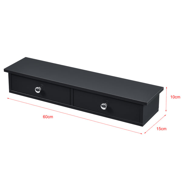 Estantería de pared Geeste 60x15x10 cm con 2 cajones [en.casa]