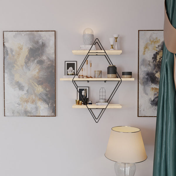 Estante de pared Heinävesi 65x60x15 cm [en.casa]