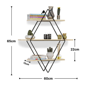 Estante de pared Heinävesi 65x60x15 cm [en.casa]