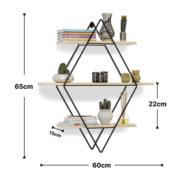 Estante de pared Heinävesi 65x60x15 cm [en.casa]