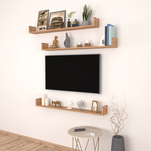 Estantería de pared Höganäs de 3 piezas en varios tamaños y colores [en.casa]