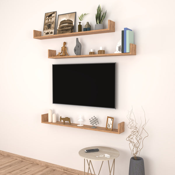 Estantería de pared Höganäs de 3 piezas en varios tamaños y colores [en.casa]