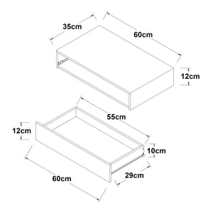 Estantería de pared Kärsämäki con cajón [en.casa]